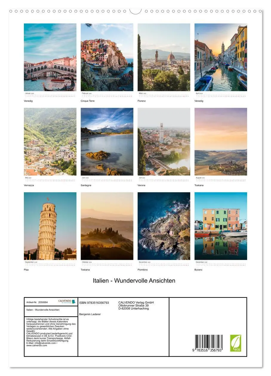Bild: 9783516356793 | Italien - Wundervolle Ansichten (hochwertiger Premium Wandkalender...