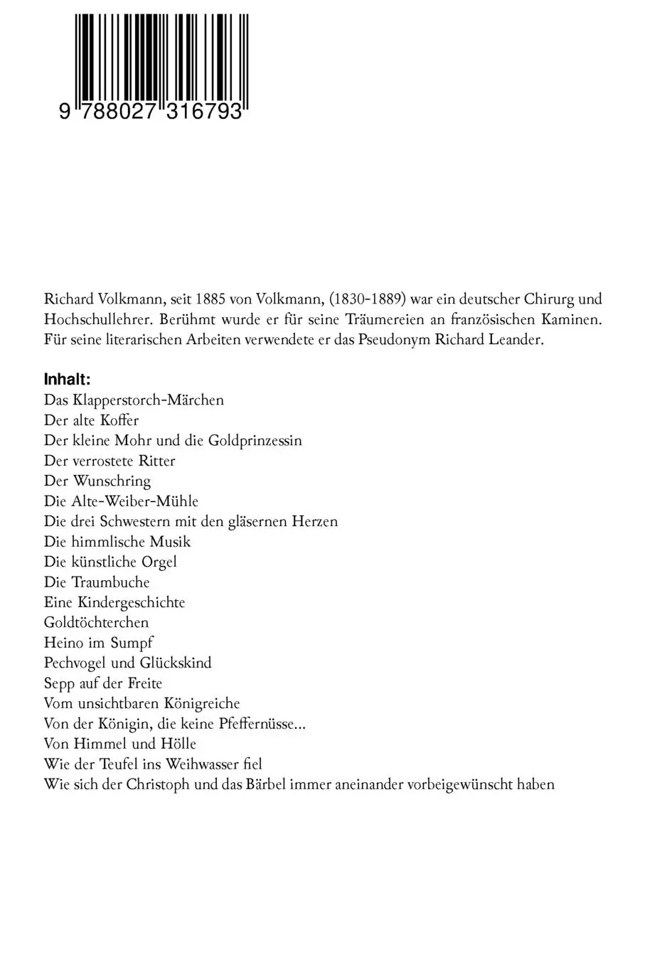 Rückseite: 9788027316793 | Gesammelte Märchen | Richard Von Volkmann | Taschenbuch | Englisch