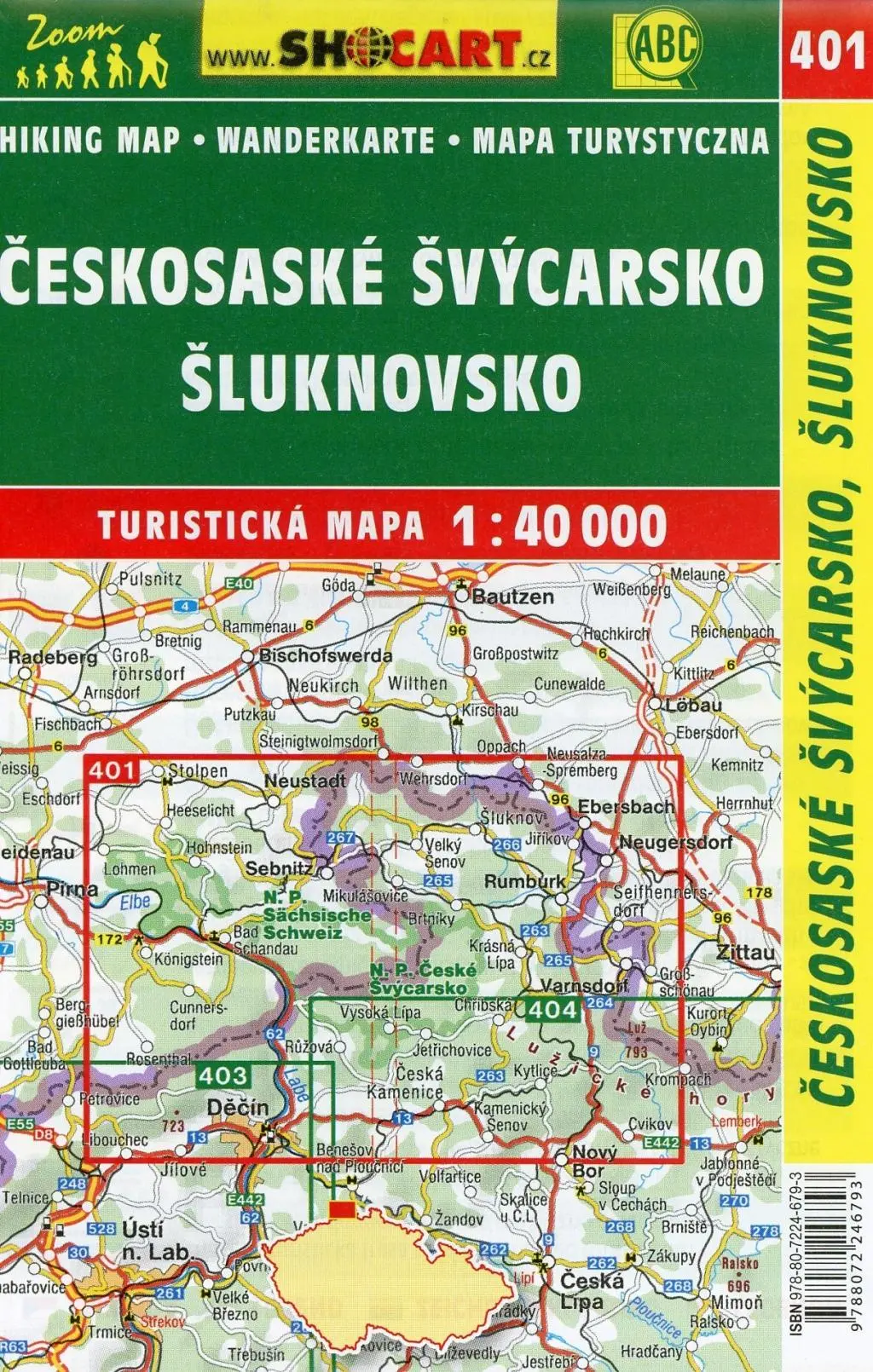 Bild: 9788072246793 | Wanderkarte Tschechien Ceskosaske Svycarsko, Sluknovsko 1 : 40 000