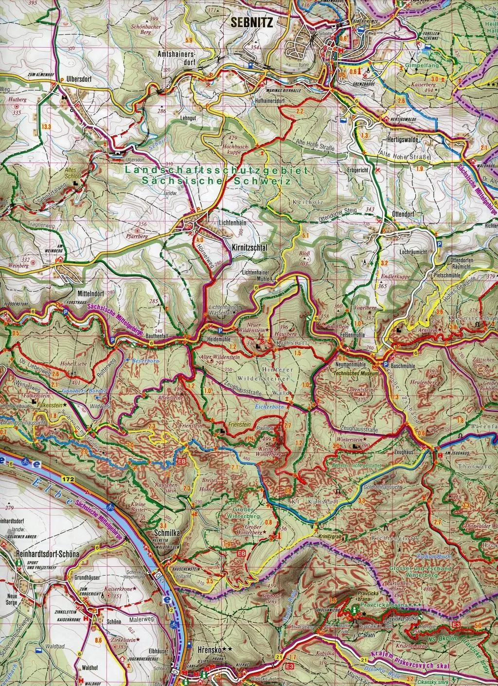 Bild: 9788072246793 | Wanderkarte Tschechien Ceskosaske Svycarsko, Sluknovsko 1 : 40 000