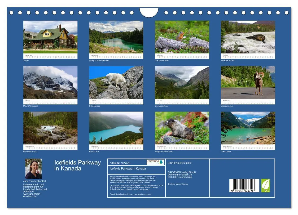 Bild: 9783457636893 | Icefields Parkway in Kanada (Wandkalender 2026 DIN A4 quer),...