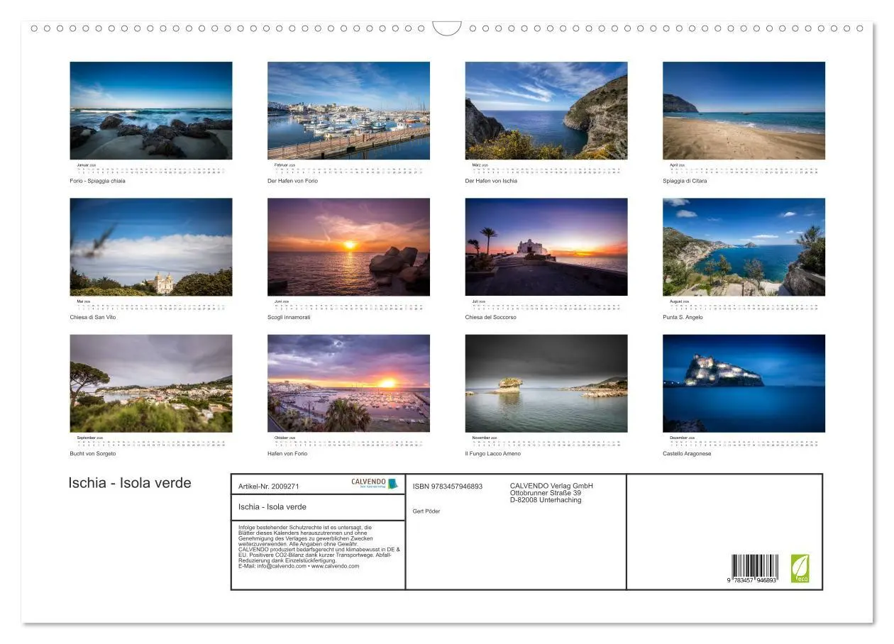 Bild: 9783457946893 | Ischia - Isola verde (Wandkalender 2026 DIN A2 quer), CALVENDO...