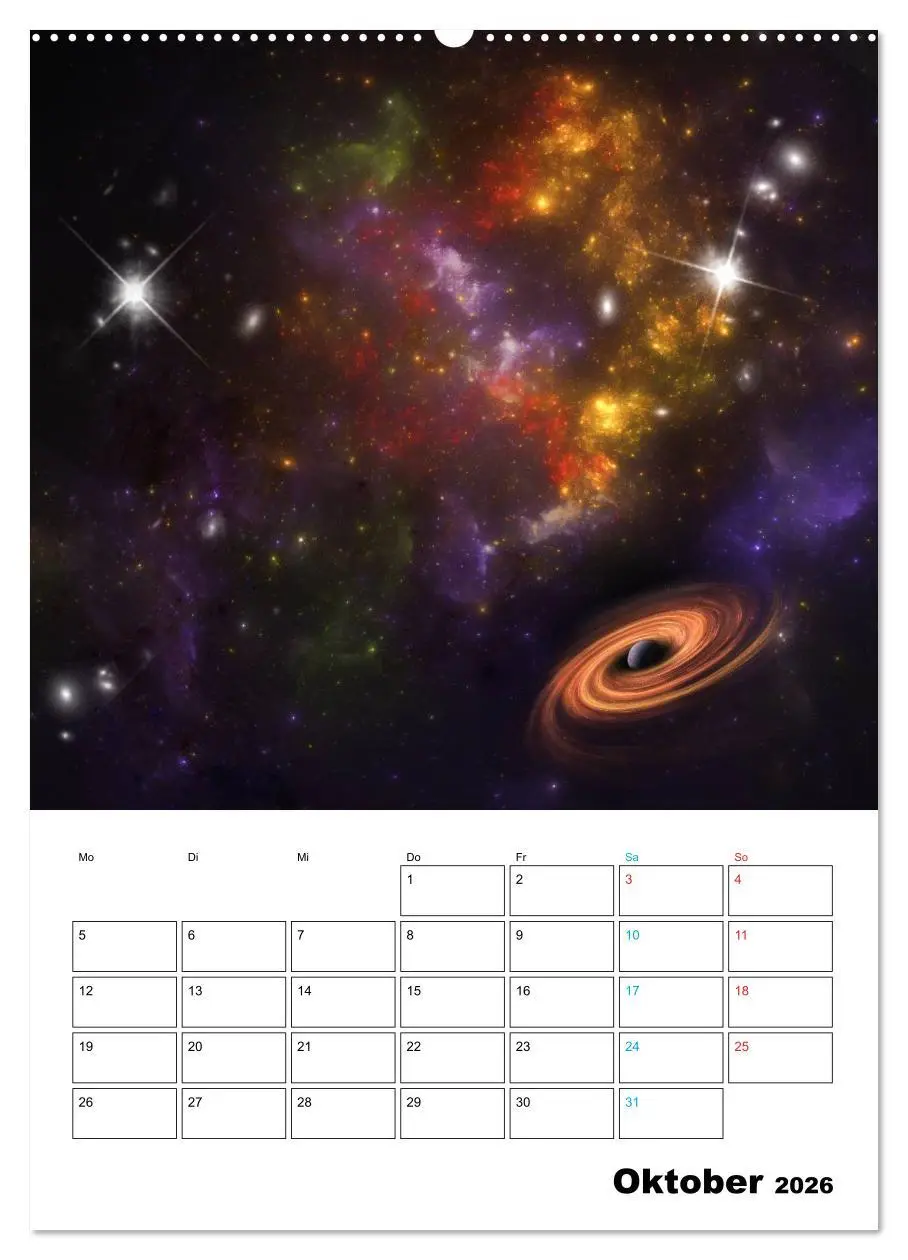 Bild: 9783516416893 | Im Weltraum (Wandkalender 2026 DIN A2 hoch), CALVENDO Monatskalender