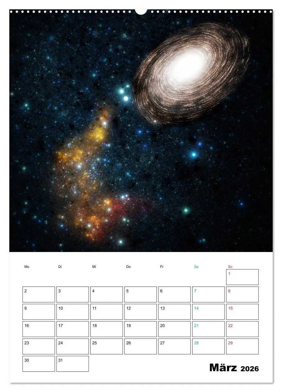 Bild: 9783516416893 | Im Weltraum (Wandkalender 2026 DIN A2 hoch), CALVENDO Monatskalender