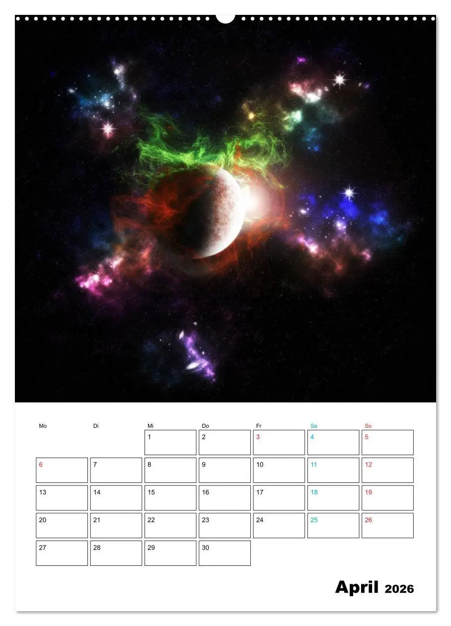 Bild: 9783516416893 | Im Weltraum (Wandkalender 2026 DIN A2 hoch), CALVENDO Monatskalender