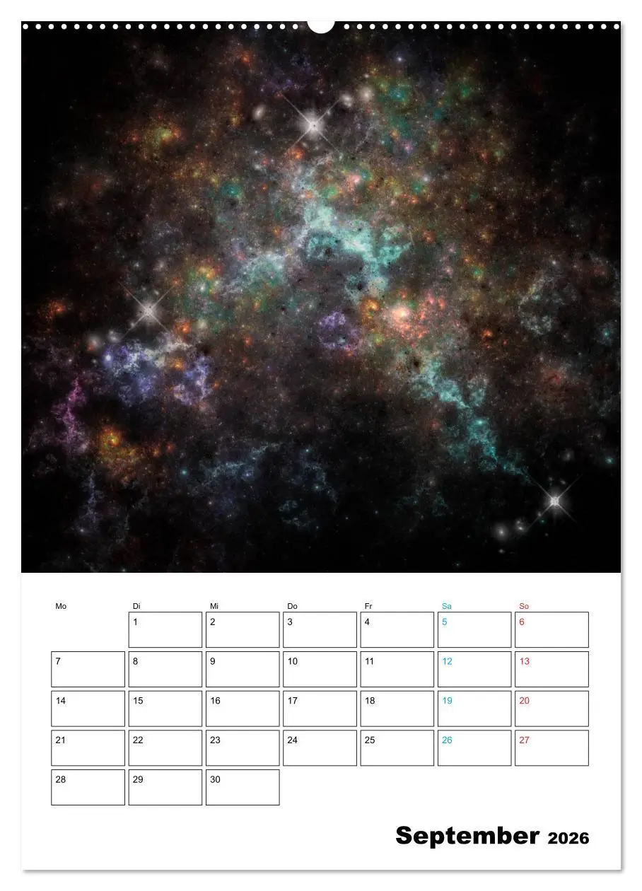 Bild: 9783516416893 | Im Weltraum (Wandkalender 2026 DIN A2 hoch), CALVENDO Monatskalender