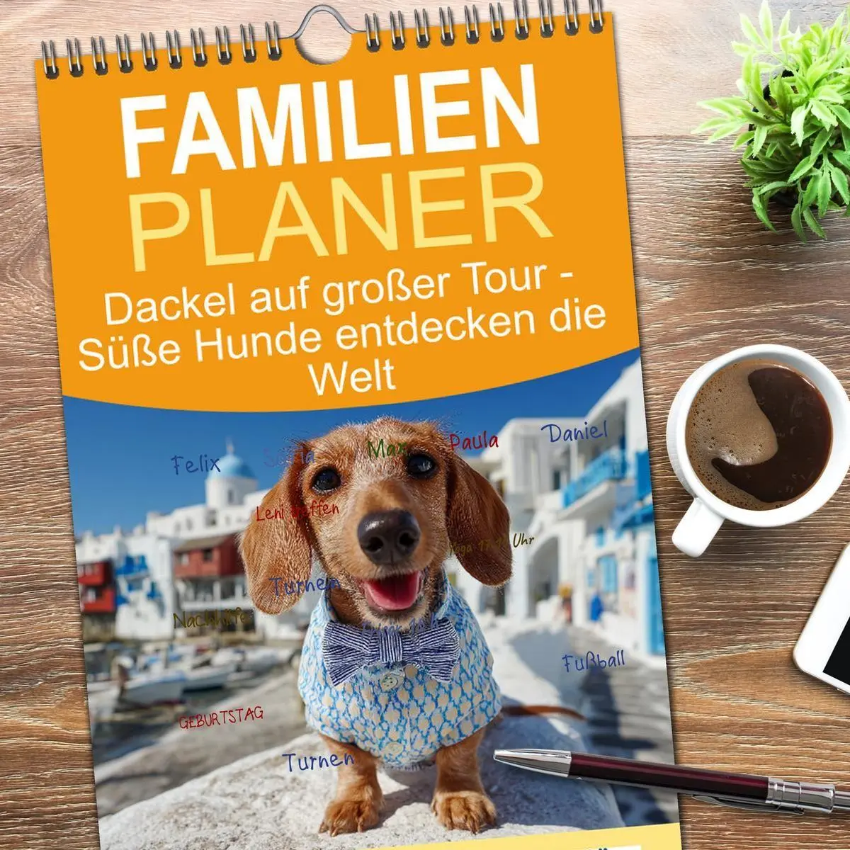 Bild: 9783516656893 | Familienplaner 2026 - Dackel auf großer Tour - Süße Hunde entdecken...