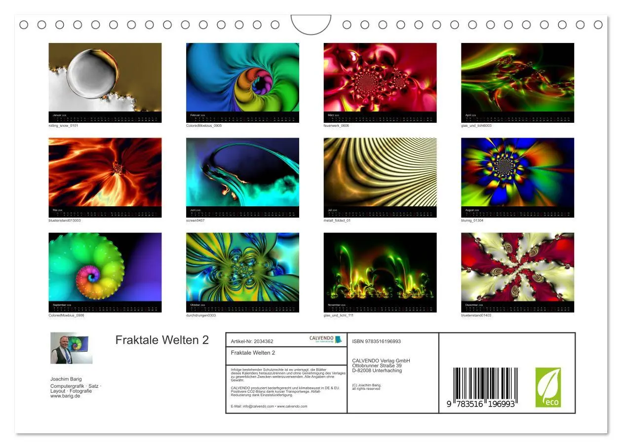 Bild: 9783516196993 | Fraktale Welten 2 (Wandkalender 2026 DIN A4 quer), CALVENDO...