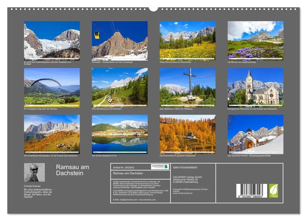 Bild: 9783569596993 | Ramsau am Dachstein (Wandkalender 2027 DIN A2 quer), CALVENDO...