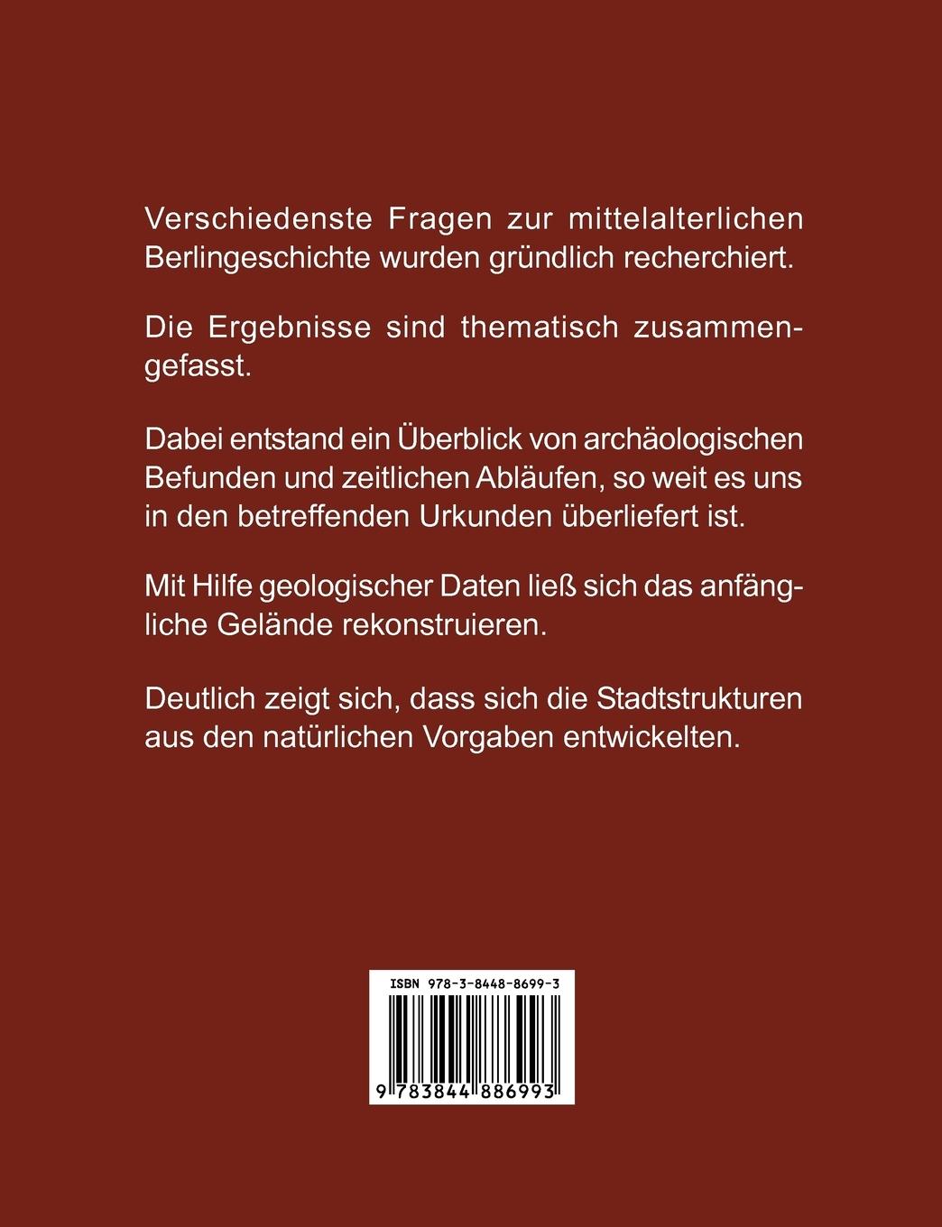 Rückseite: 9783844886993 | Berlin und Cölln im Mittelalter | Studien zur Gründung und Entwicklung