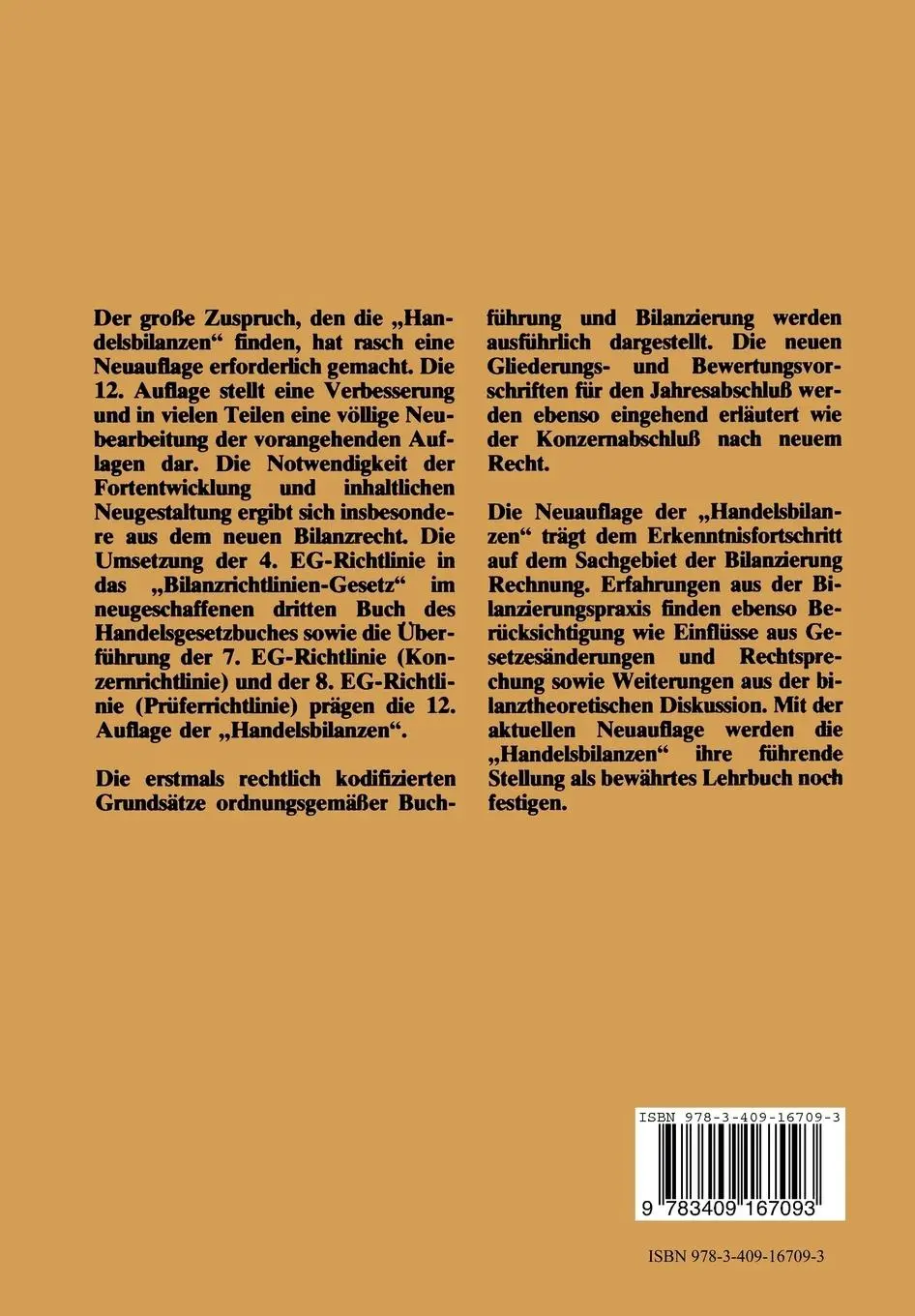 Rückseite: 9783409167093 | Handelsbilanzen | Edmund Heinen | Taschenbuch | 643 S. | Deutsch