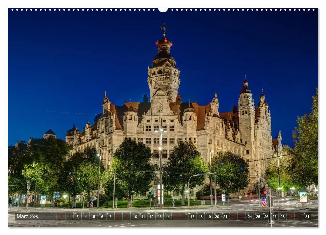 Bild: 9783435427093 | Nachts in Leipzig (Wandkalender 2025 DIN A2 quer), CALVENDO...