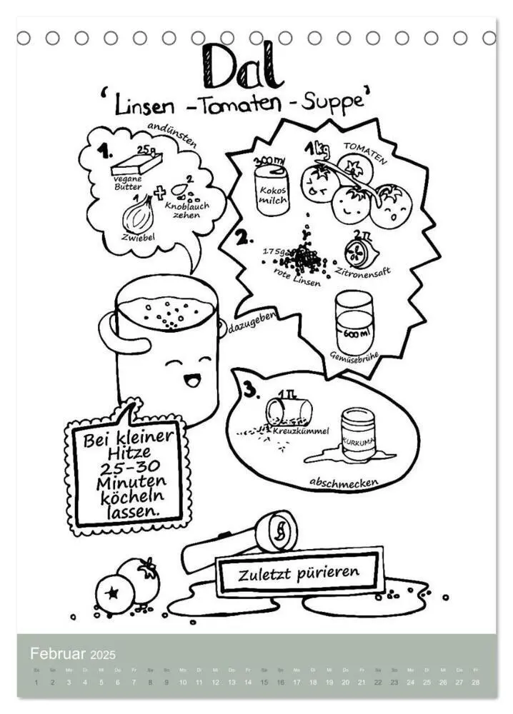 Bild: 9783435977093 | KOCH MAL KALENDER - Lustige Rezepte zum Ausmalen (Tischkalender...