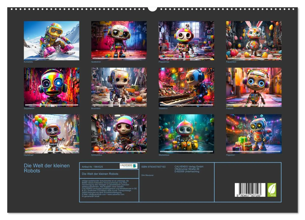 Bild: 9783457507193 | Die Welt der kleinen Robots (hochwertiger Premium Wandkalender 2026...