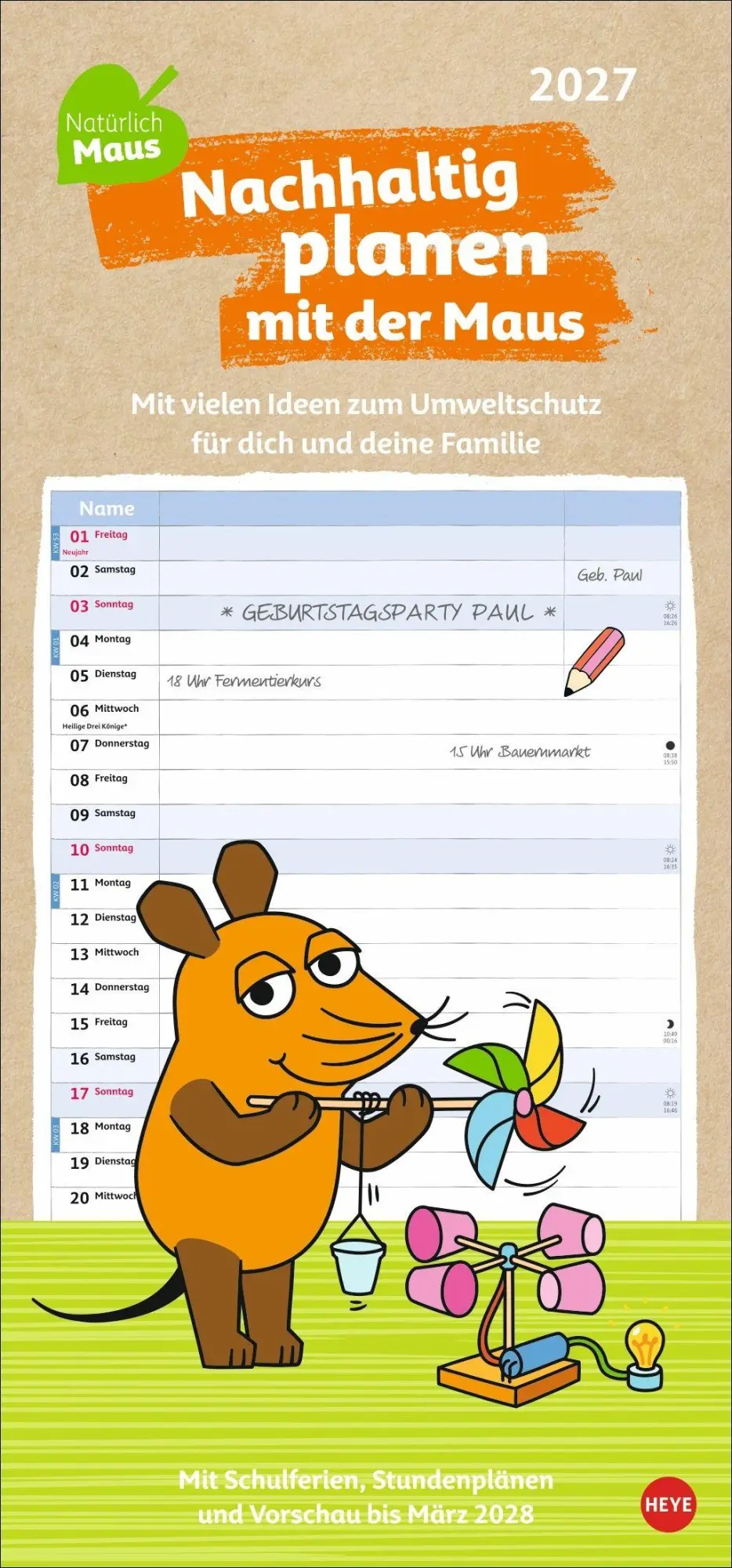Cover: 9783756417193 | Nachhaltig Planen mit der Maus 2027 | Kalender | 15 S. | Deutsch