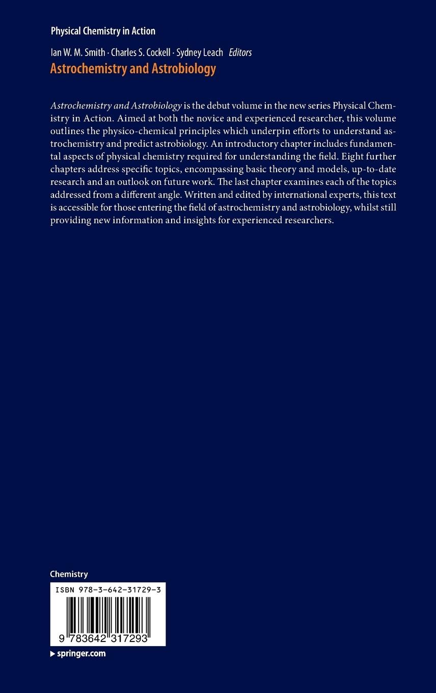 Rückseite: 9783642317293 | Astrochemistry and Astrobiology | Ian W. M. Smith (u. a.) | Buch | x