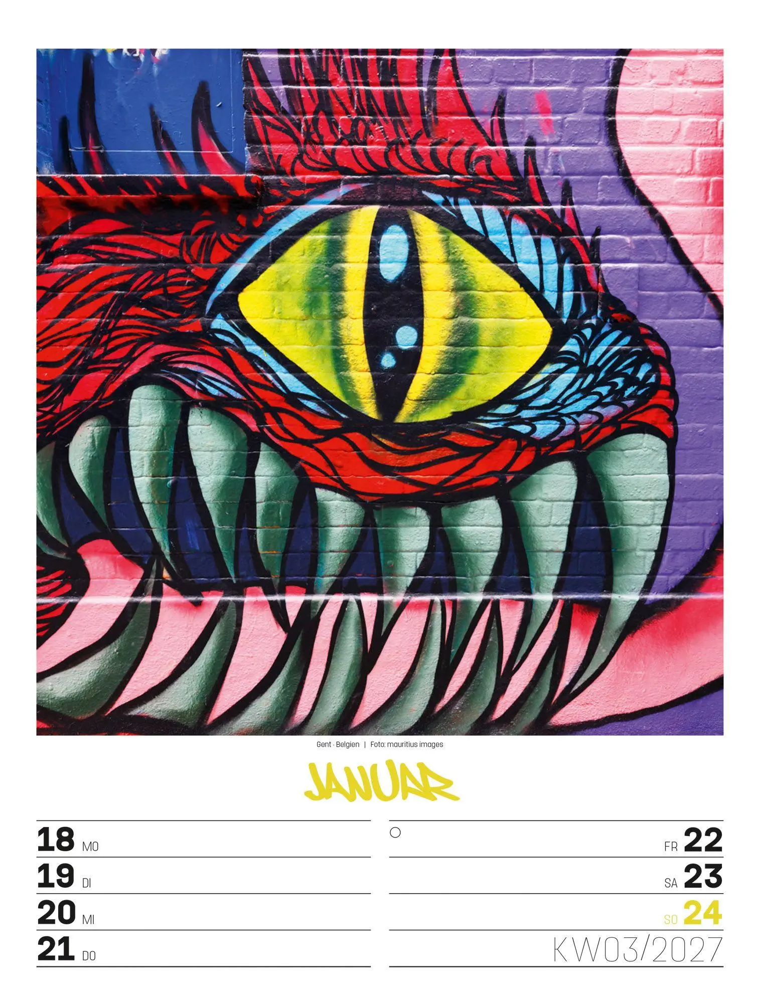 Bild: 9783838437293 | Street Art Wochenplaner Kalender 2027 | Ackermann Kunstverlag GmbH