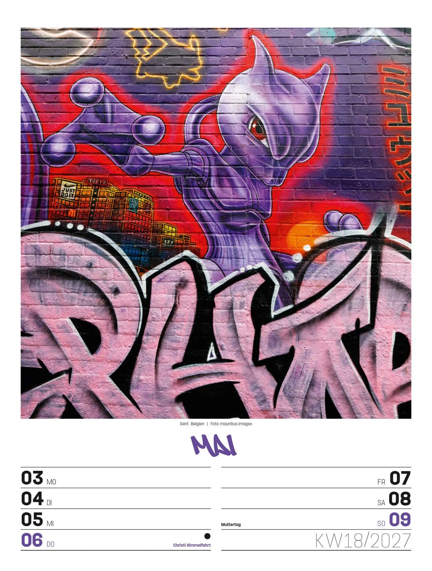 Bild: 9783838437293 | Street Art Wochenplaner Kalender 2027 | Ackermann Kunstverlag GmbH