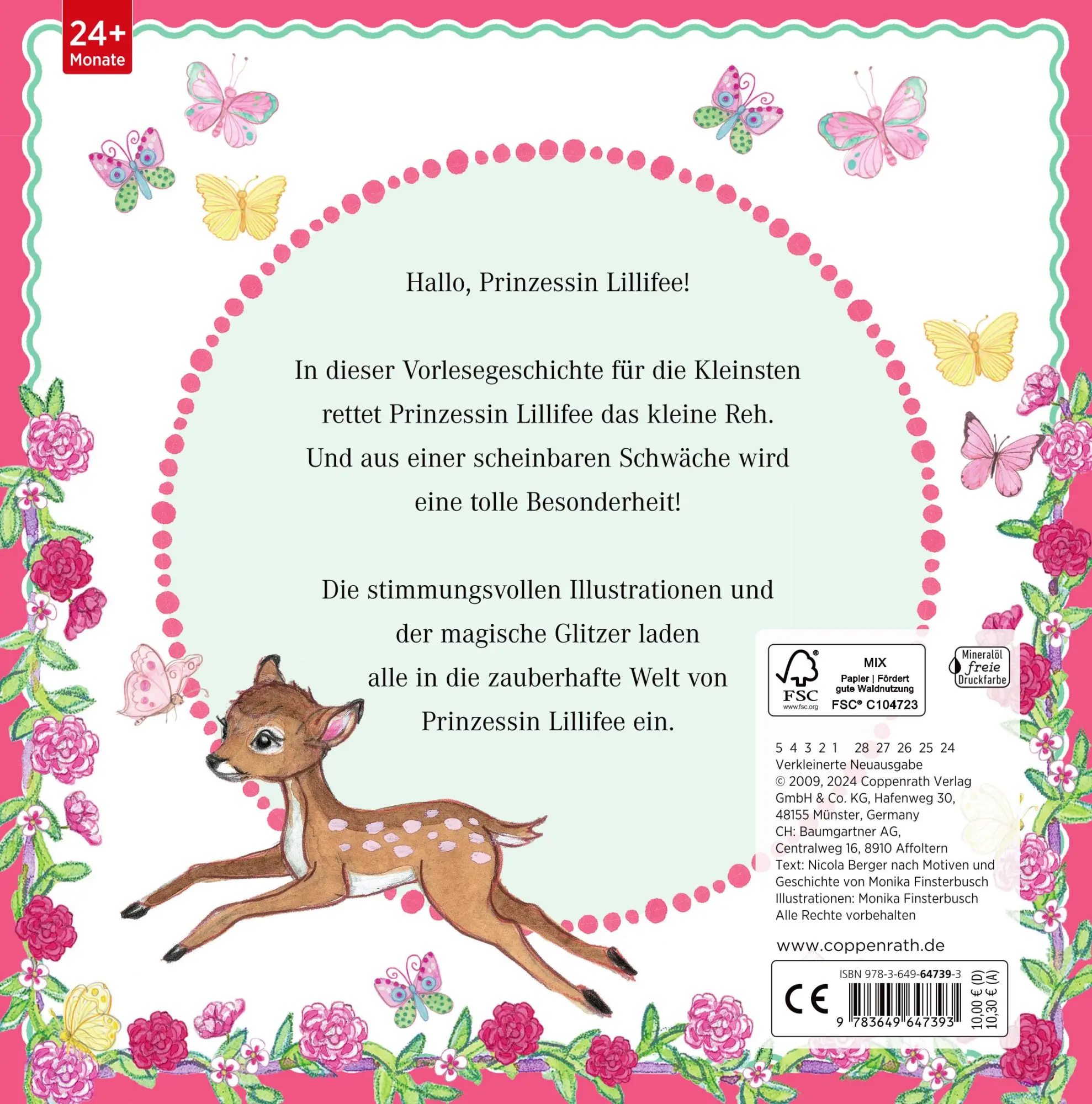 Rückseite: 9783649647393 | Prinzessin Lillifee hilft dem kleinen Reh (Pappbilderbuch) | Berger