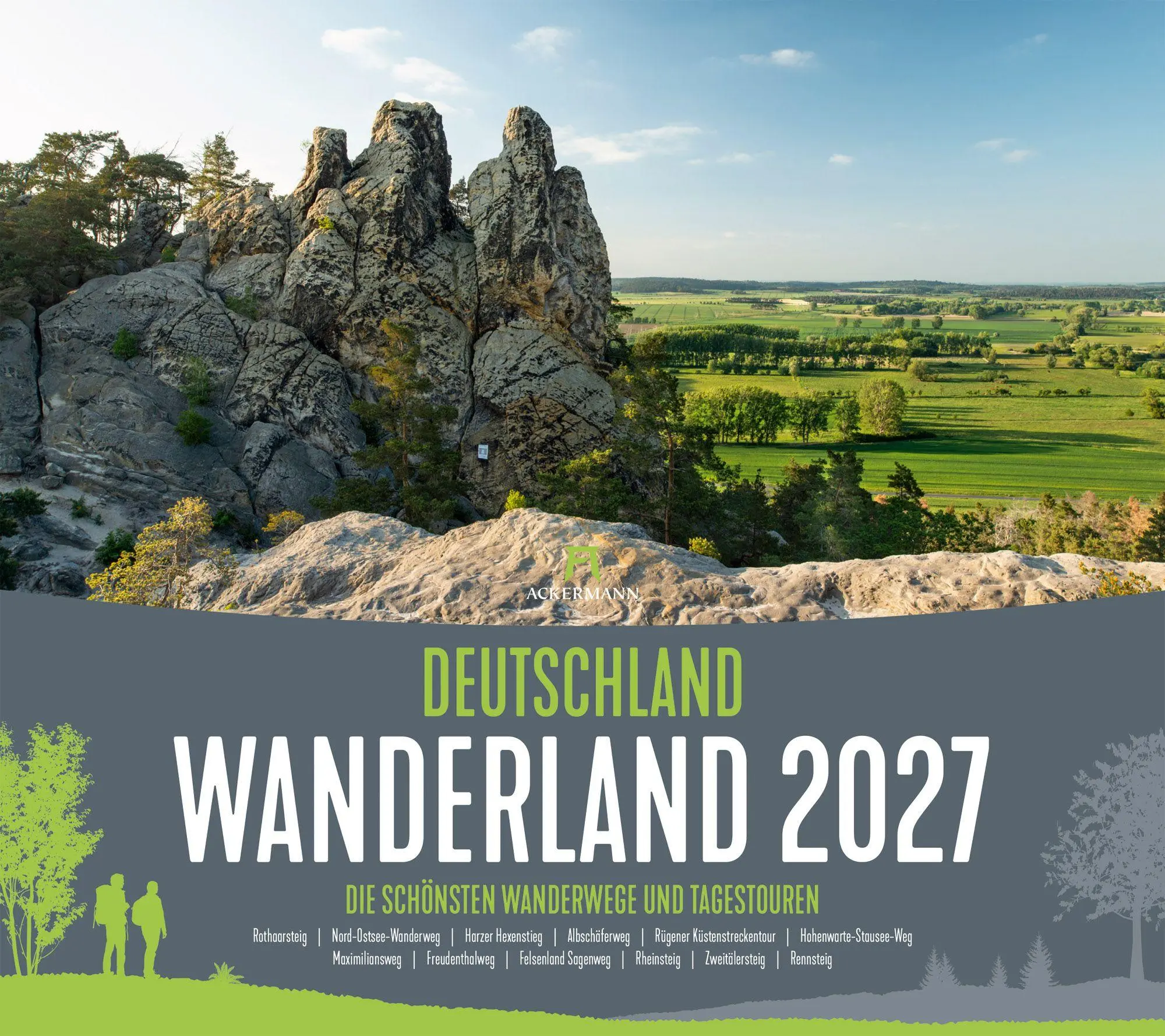Cover: 9783838427393 | Deutschland Wanderland Kalender 2027 Die schönsten Wanderwege | GmbH