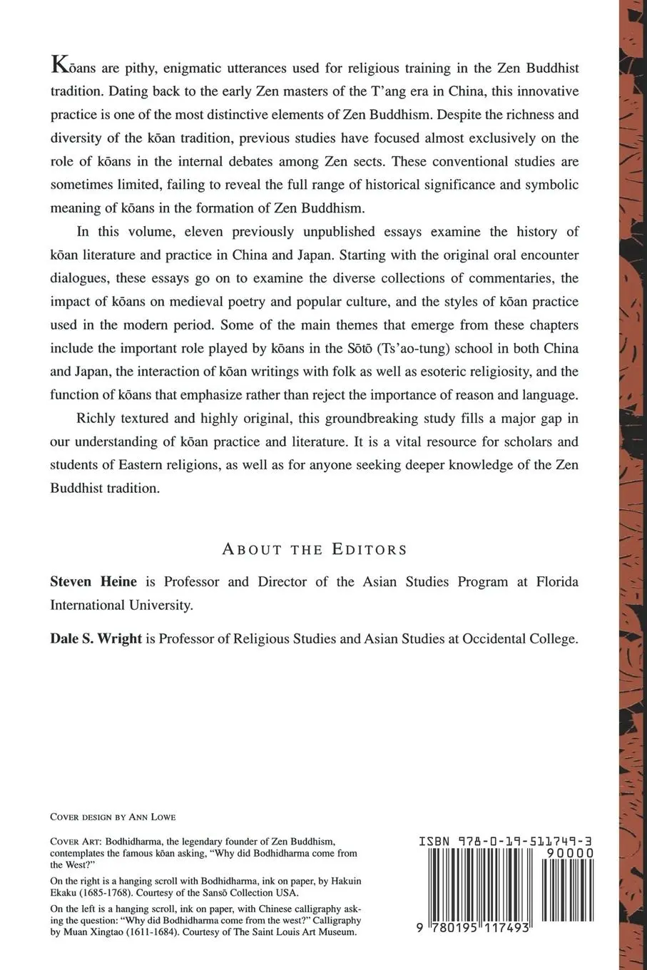 Rückseite: 9780195117493 | The Koan | Texts and Contexts in Zen Buddhism | Steven Heine (u. a.)