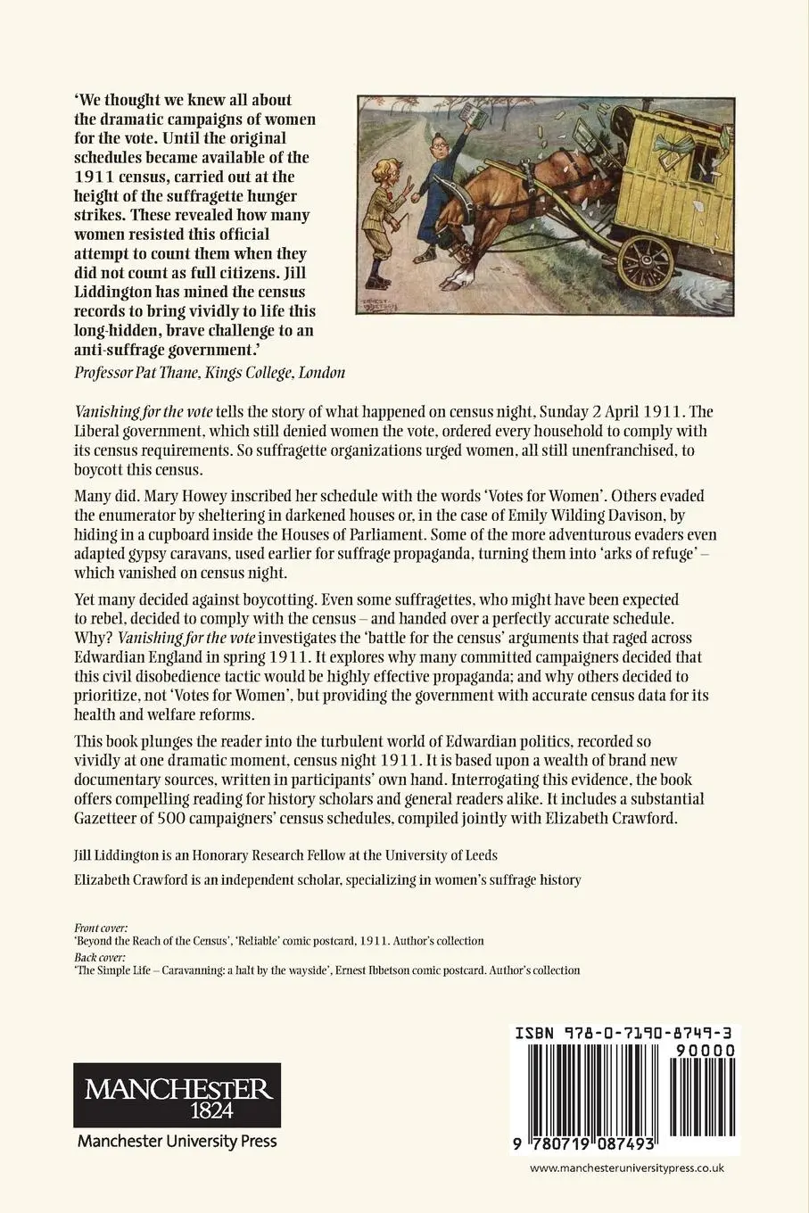 Rückseite: 9780719087493 | Vanishing for the vote | Jill Liddington | Taschenbuch | Englisch