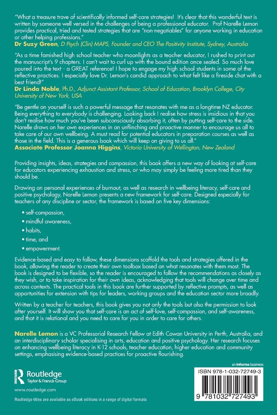 Rückseite: 9781032727493 | The 'How' of Self-Care for Teachers | Building your Wellbeing Toolbox