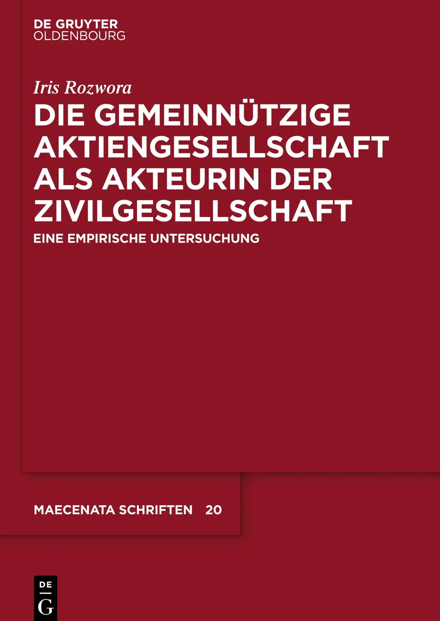 Cover: 9783110737493 | Die gemeinnützige Aktiengesellschaft als Akteurin der...