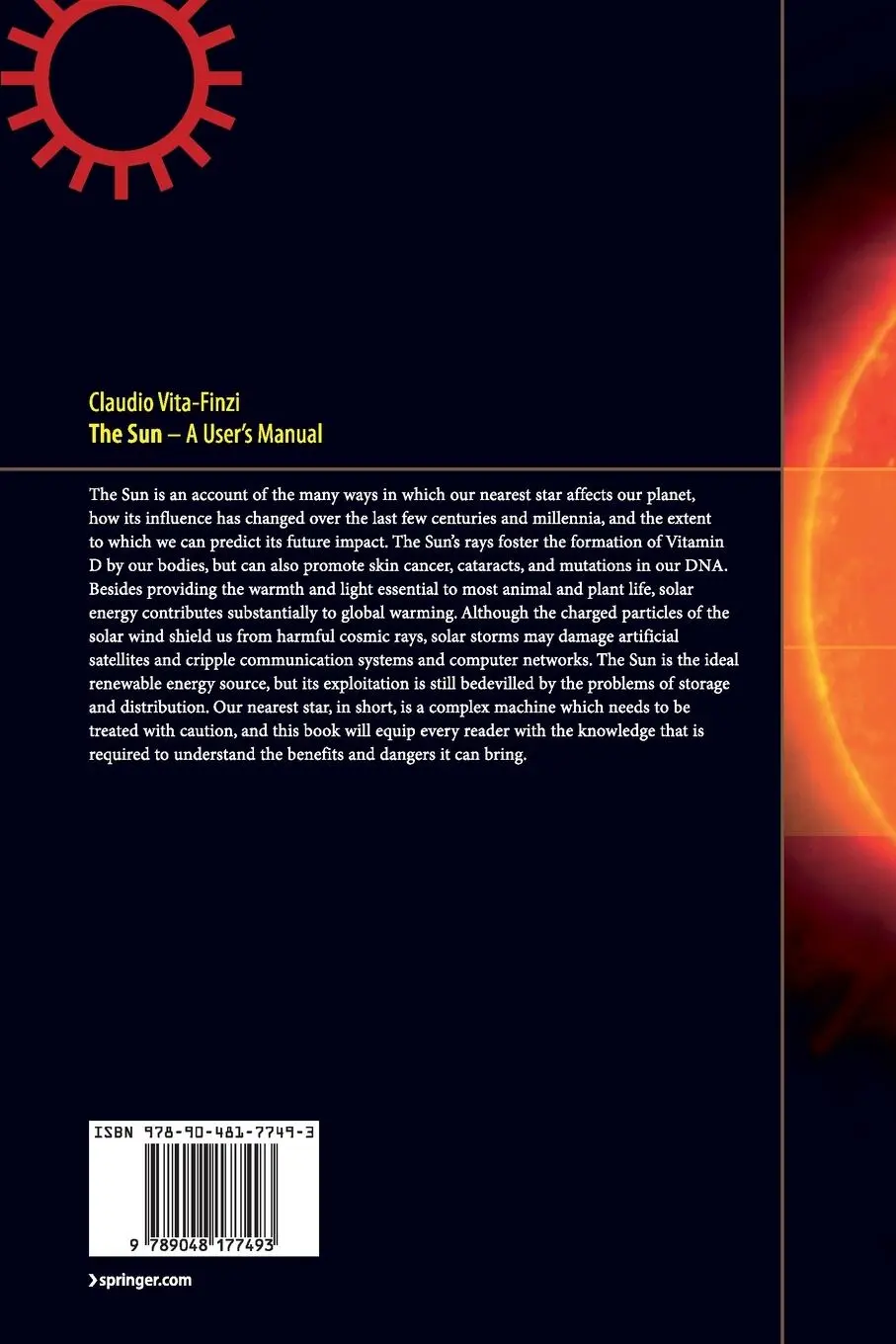 Rückseite: 9789048177493 | The Sun | A User's Manual | Claudio Vita-Finzi | Taschenbuch | xii