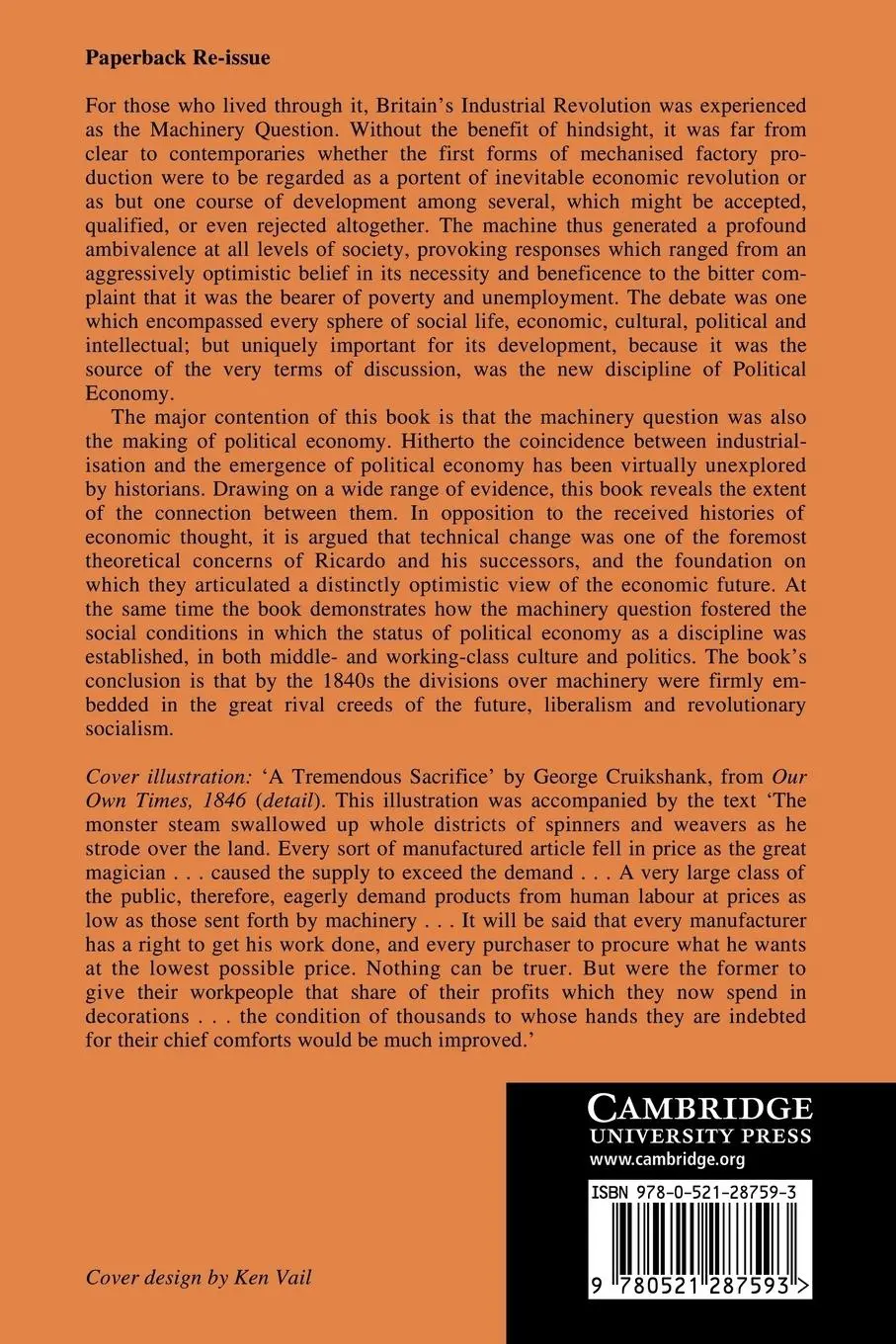 Rückseite: 9780521287593 | The Machinery Question and the Making of Political Economy 1815 1848