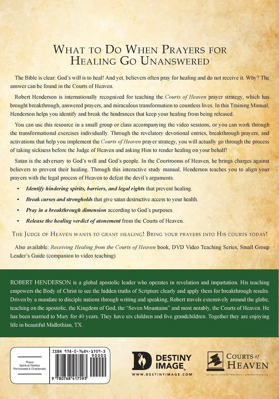 Rückseite: 9780768417593 | Receiving Healing from the Courts of Heaven Interactive Manual | Buch