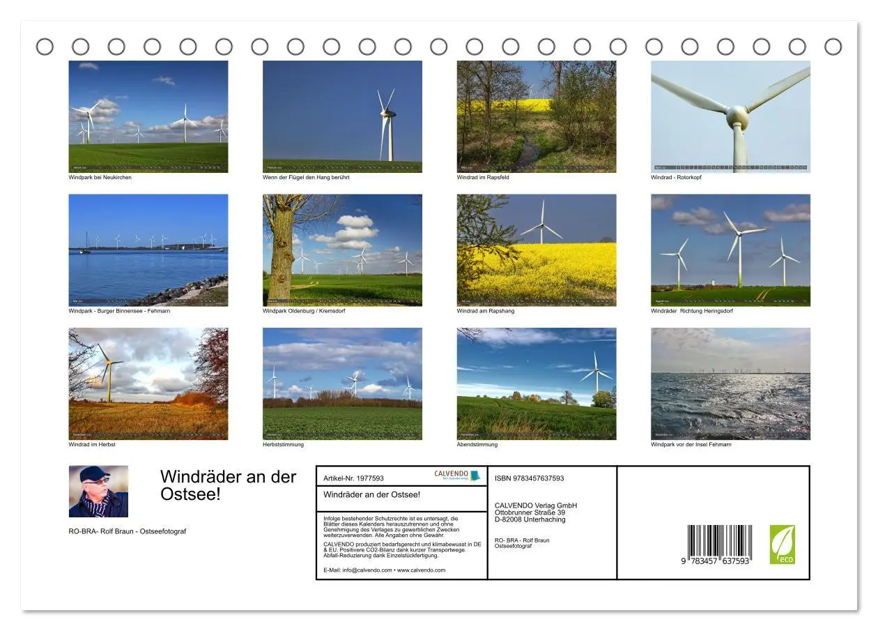Bild: 9783457637593 | Windräder an der Ostsee! (Tischkalender 2026 DIN A5 quer), CALVENDO...