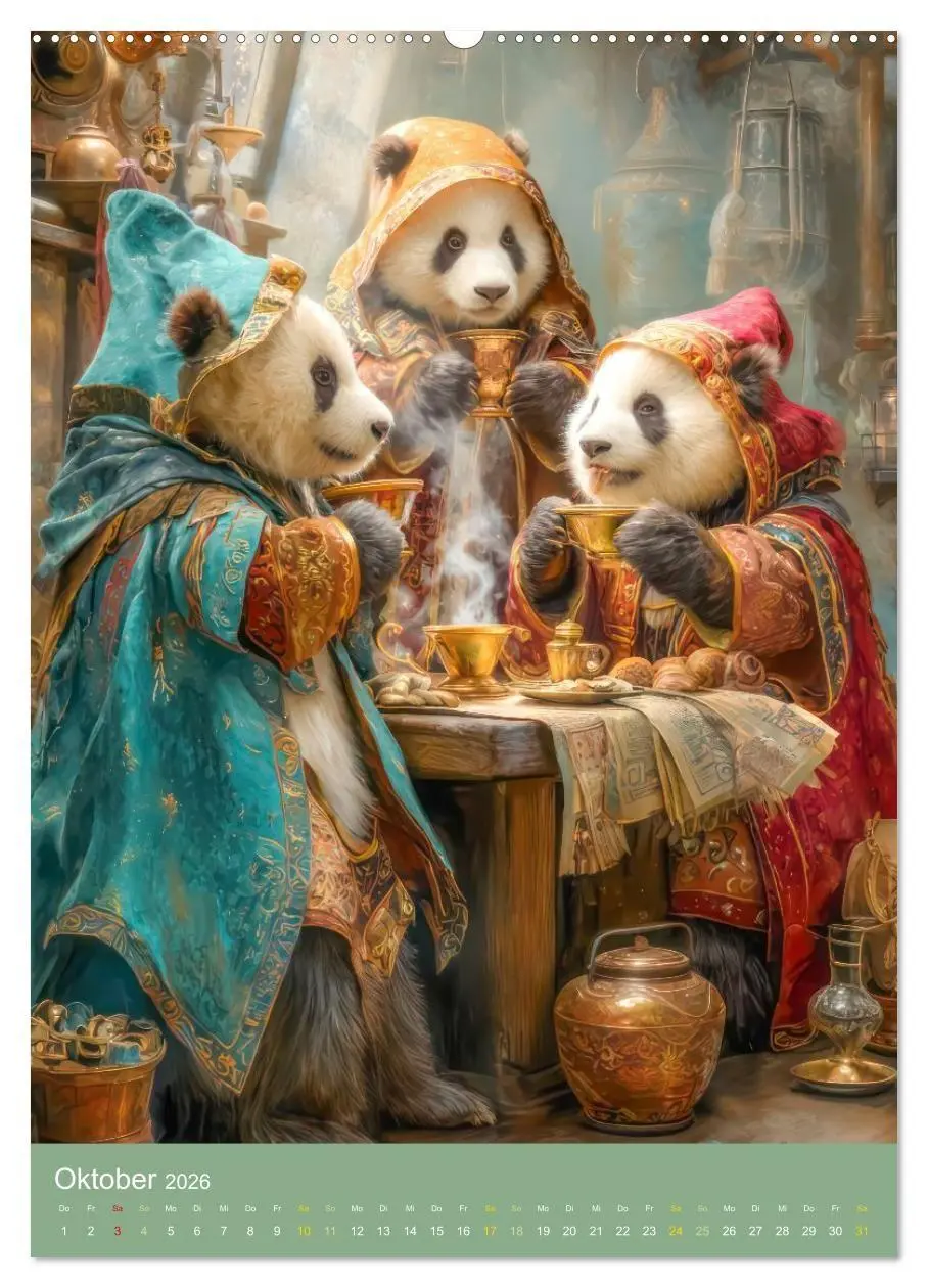 Bild: 9783516657593 | Pandas - Tatenfreudige Bären (Wandkalender 2026 DIN A2 hoch),...