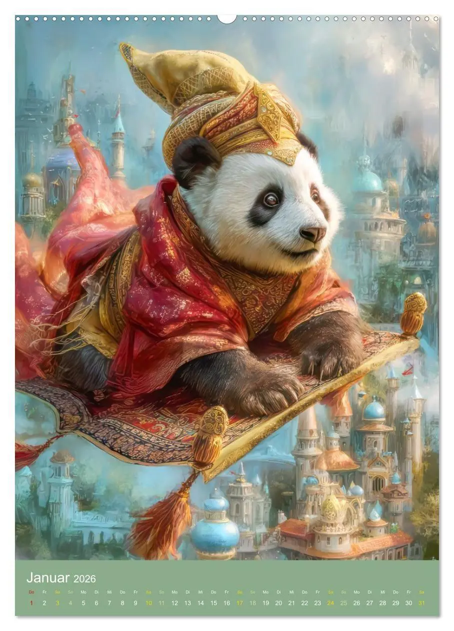 Bild: 9783516657593 | Pandas - Tatenfreudige Bären (Wandkalender 2026 DIN A2 hoch),...