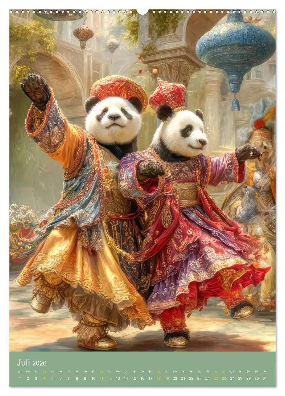 Bild: 9783516657593 | Pandas - Tatenfreudige Bären (Wandkalender 2026 DIN A2 hoch),...