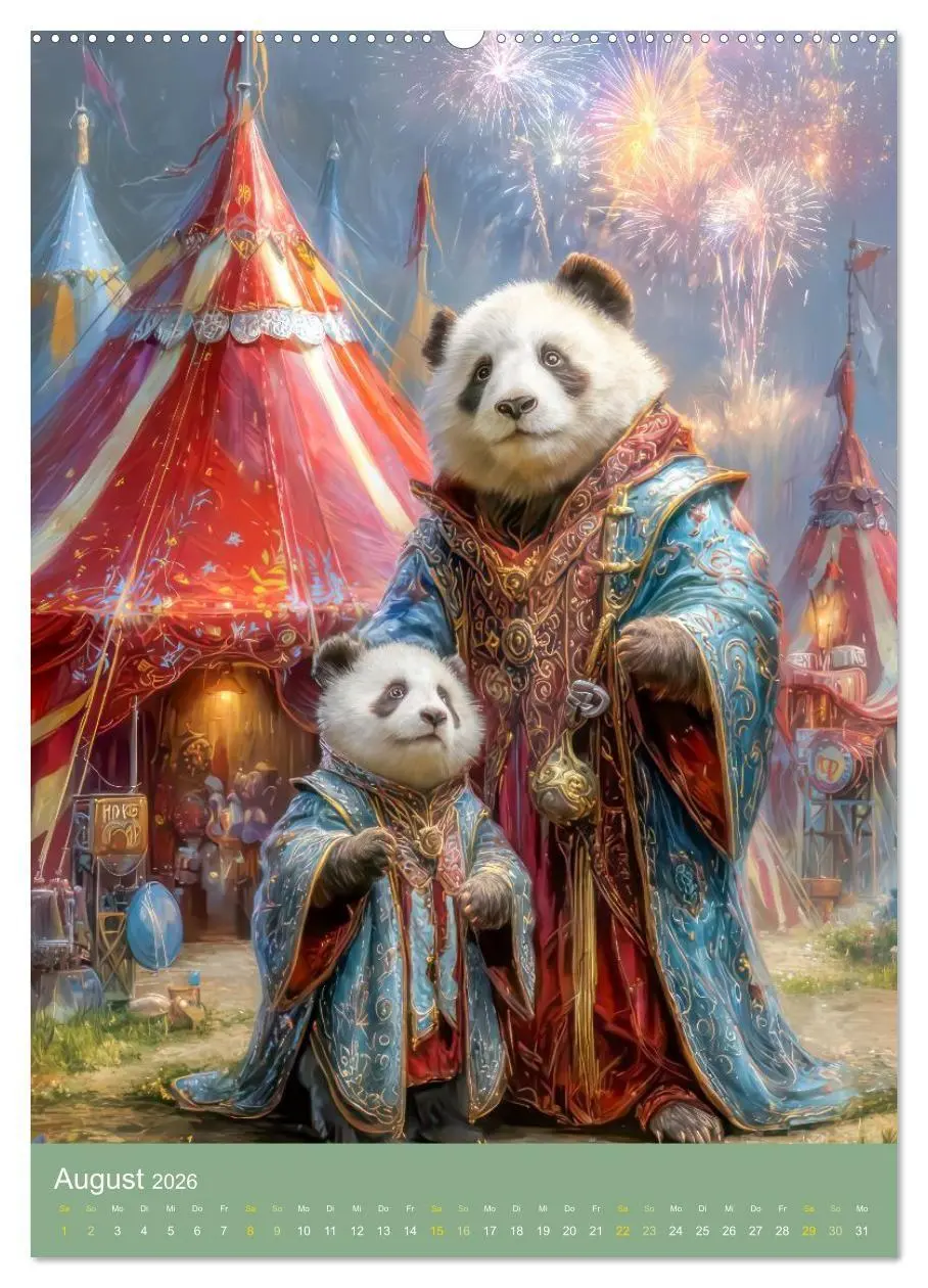 Bild: 9783516657593 | Pandas - Tatenfreudige Bären (Wandkalender 2026 DIN A2 hoch),...