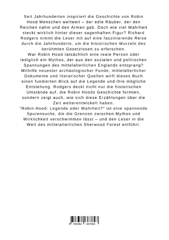 Bild: 9783384367693 | Robin Hood: Legende oder Wahrheit? | Richard Rodgers | Taschenbuch