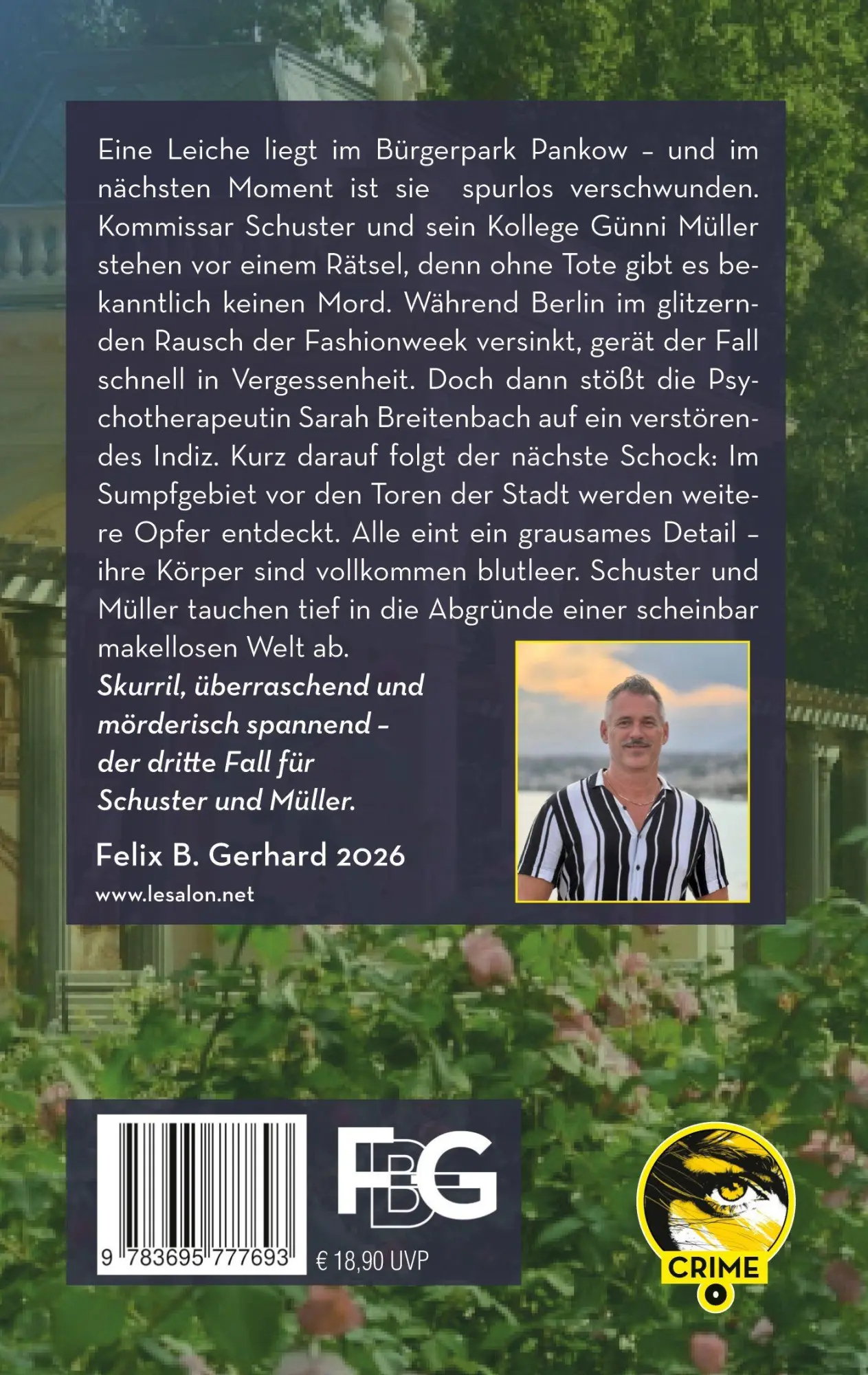 Rückseite: 9783695777693 | Die Tote im Bürgerpark | ein Berlinkrimi - dritter Fall | Gerhard