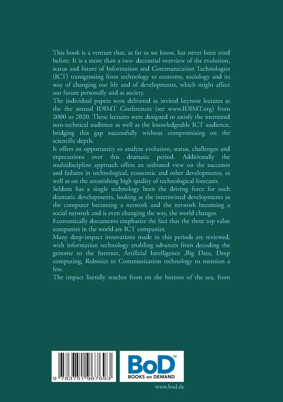 Rückseite: 9783751967693 | Technologies Changing Our World | 21 Perspectives 2000 bis 2020 | Buch