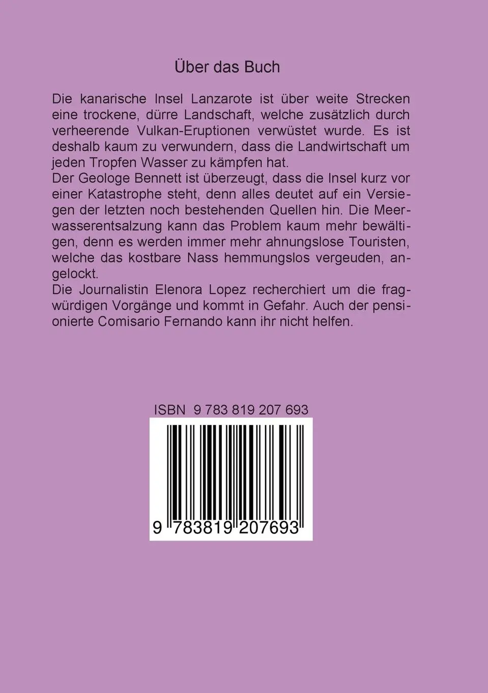 Rückseite: 9783819207693 | Tödliche Tropfen | Lanzarote-Krimi 4 | Peter Greminger | Taschenbuch