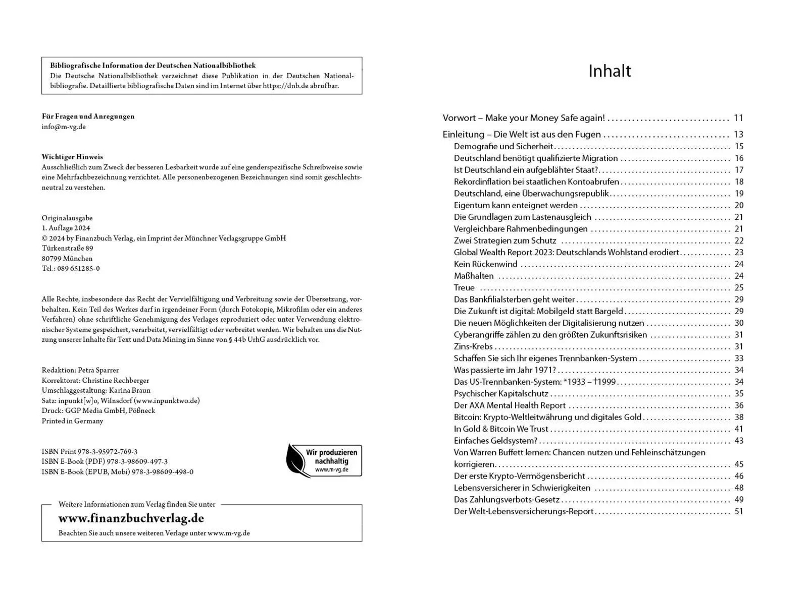 Bild: 9783959727693 | Kapitalschutz first | Markus Miller | Buch | 432 S. | Deutsch | 2024
