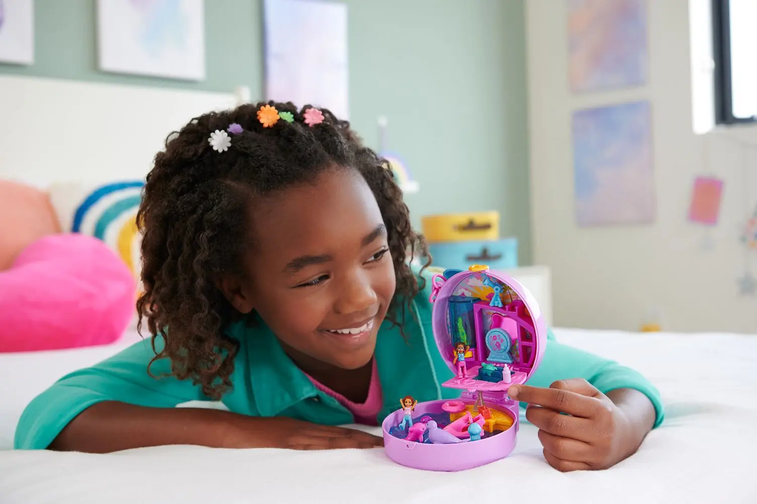 Bild: 194735217793 | Polly Pocket Delfin retten und Spielen Schatulle | Blister | HWN96