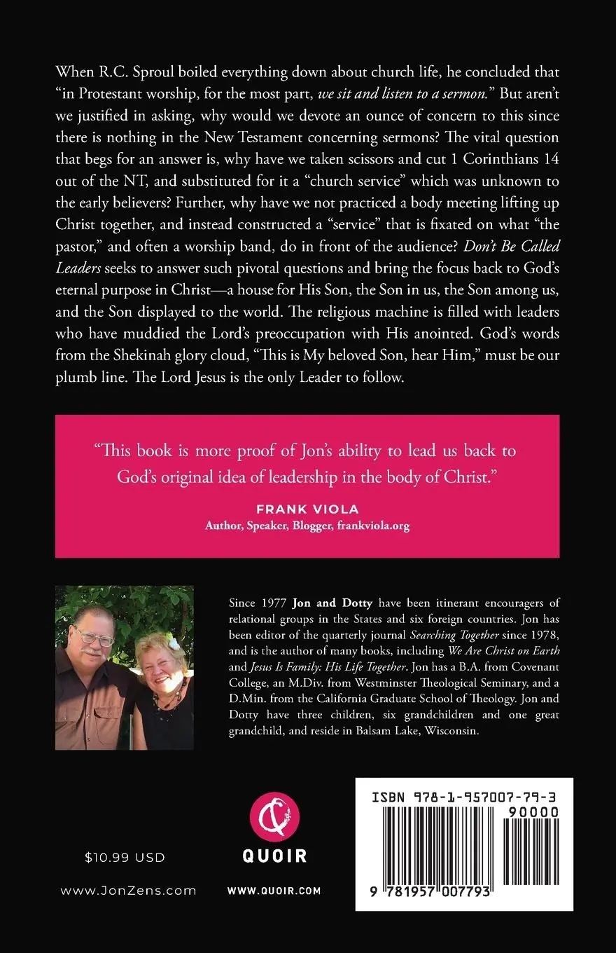 Rückseite: 9781957007793 | Don't Be Called Leaders | Jon Zens | Taschenbuch | Englisch | 2023