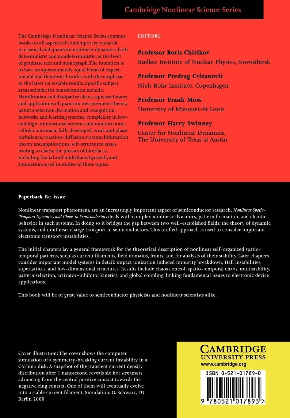Rückseite: 9780521017893 | Nonlinear Spatio-Temporal Dynamics and Chaos in Semiconductors | Buch