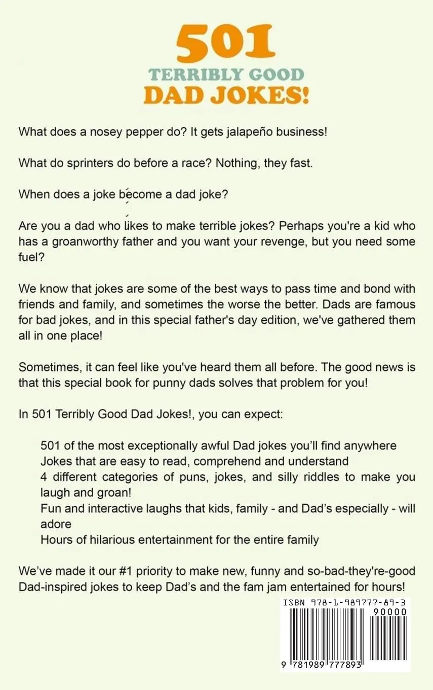 Rückseite: 9781989777893 | 501 Terribly Good Dad Jokes! | Old Chap Entertainment | Buch | 2020