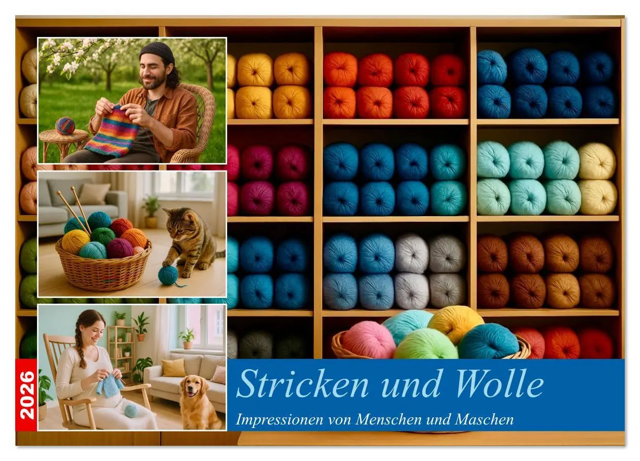 Cover: 9783516617993 | Stricken und Wolle (Wandkalender 2026 DIN A4 quer), CALVENDO...