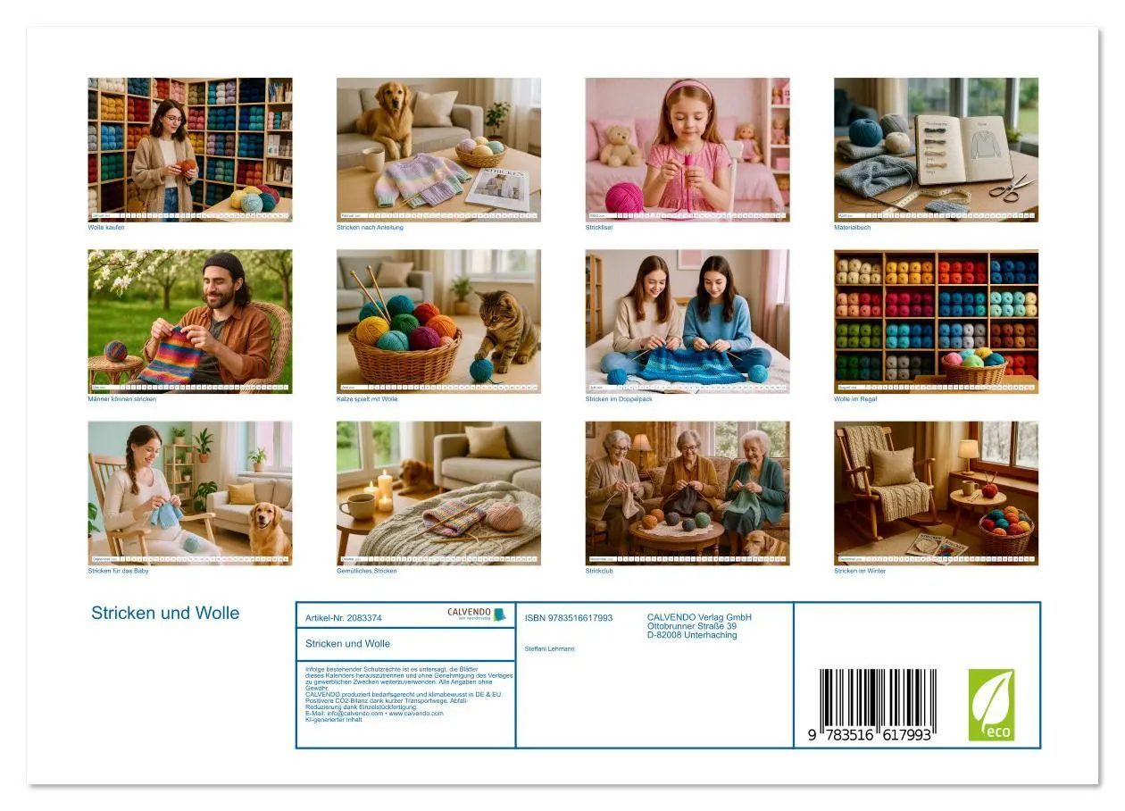 Bild: 9783516617993 | Stricken und Wolle (Wandkalender 2026 DIN A4 quer), CALVENDO...