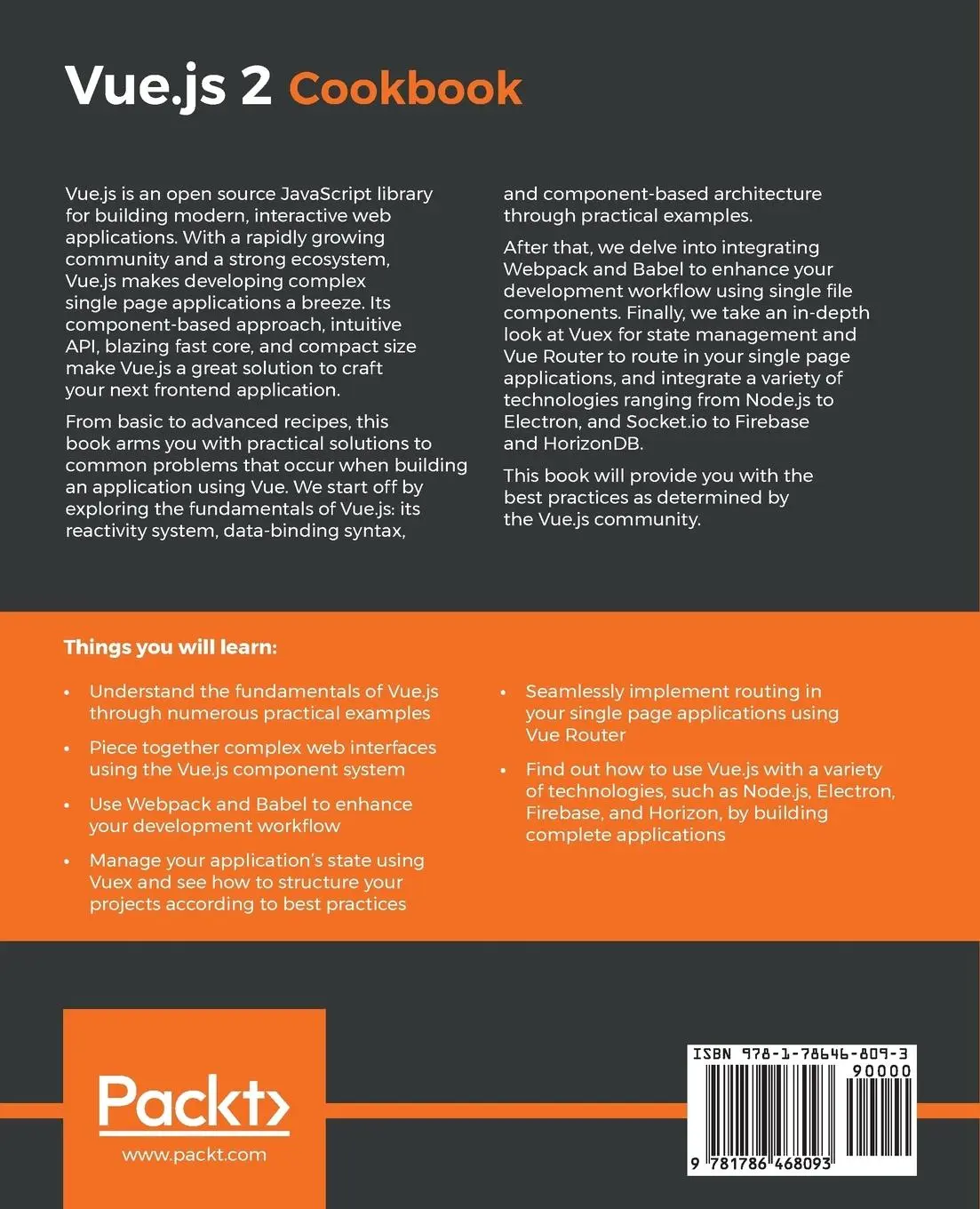 Rückseite: 9781786468093 | Vue.js 2 Cookbook | Andrea Passaglia | Taschenbuch | Englisch | 2017