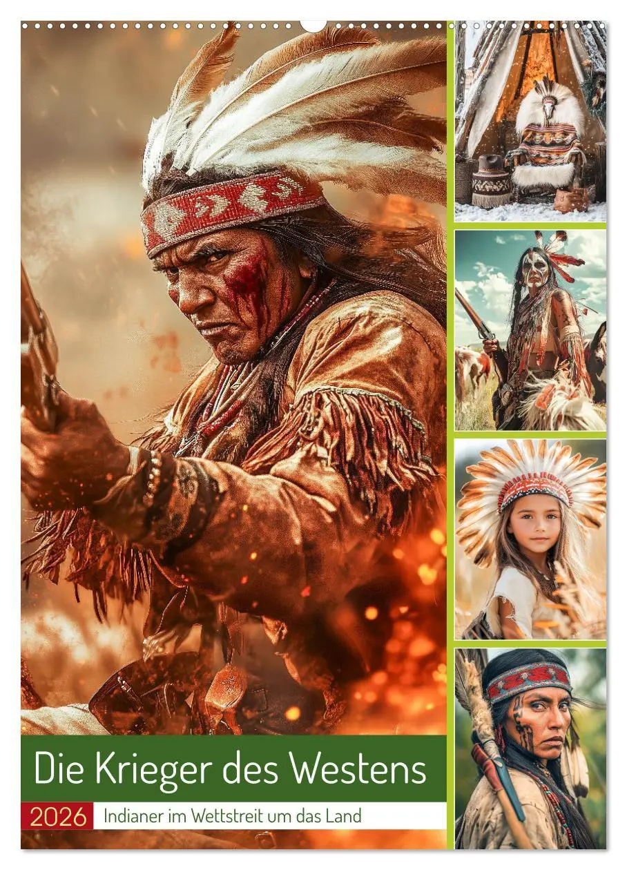 Cover: 9783457278093 | Die Krieger des Westens (Wandkalender 2026 DIN A2 hoch), CALVENDO...