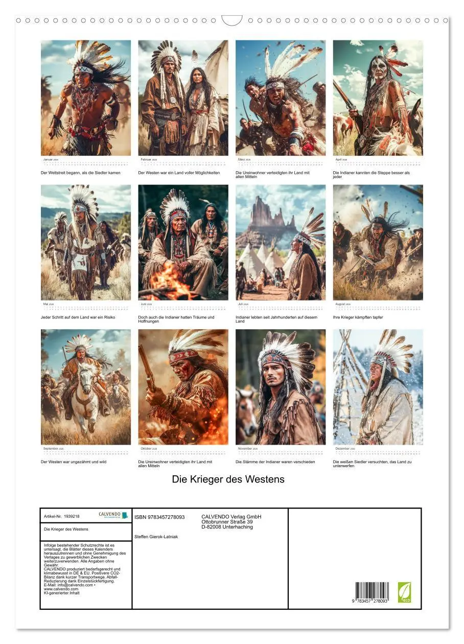 Bild: 9783457278093 | Die Krieger des Westens (Wandkalender 2026 DIN A2 hoch), CALVENDO...